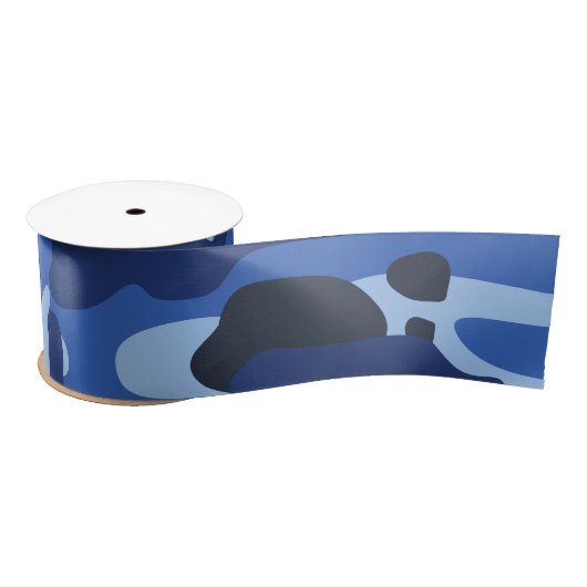 Ruban En Satin Camouflage Bleu Camo Motif de l'armée (Bobine)