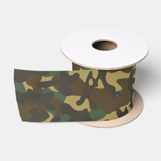 Ruban En Satin Camouflage de forêt (Bobine)