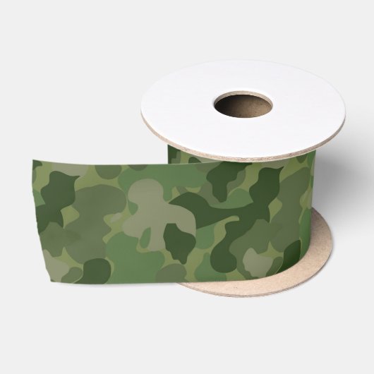 Ruban En Satin Camouflage de vert forêt (Bobine)