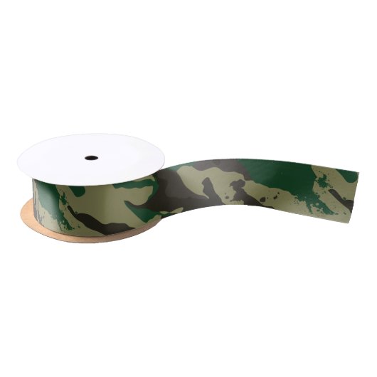 Ruban En Satin Camouflage de Woodlands (Bobine)