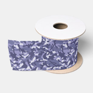 Ruban En Satin Camouflage Navy Violet 