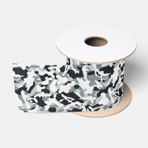 Ruban En Satin Camouflage Poussière de Neige