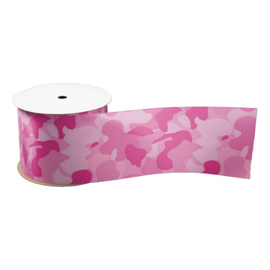 Ruban En Satin Camouflage rose (Bobine)