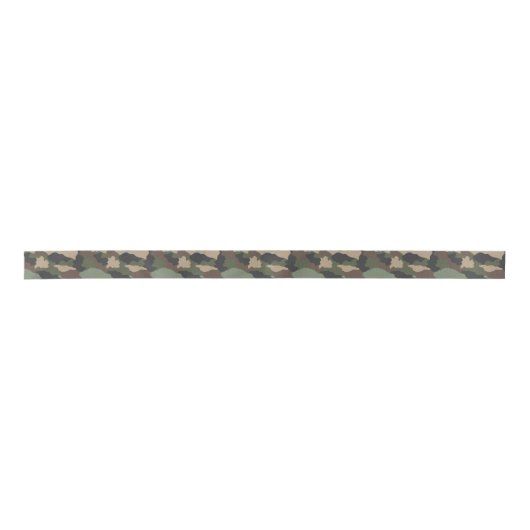 Ruban En Satin Camouflage Woodland Camo Khaki Tan Black Monogramm (Devant)