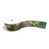 Ruban En Satin Camouflé vert et marron militaire (Bobine)