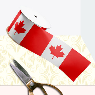 Ruban En Satin Canadian Flag Ribbon, patriotique, Canada