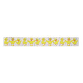 Ruban En Satin Canards jaunes sur Pois (Devant)