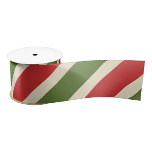Ruban En Satin Canne de Bonbon de Noël Élégant et Vintage Gras