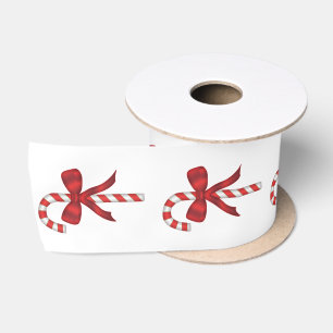 Ruban En Satin Canne de bonbons de vacances de Noël avec noeud ro