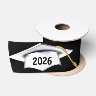Ruban En Satin Capes de remise des diplômes 2026 blanches sur fon