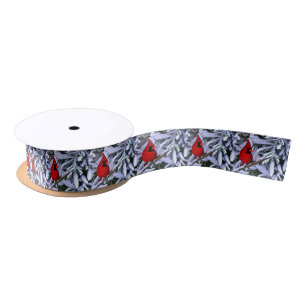 Ruban En Satin Cardinal rouge d'hiver