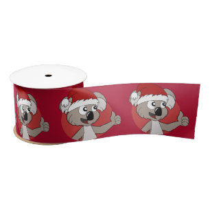 Ruban En Satin Caricature de koala de Noël