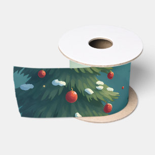Ruban En Satin Caricature de la peau de Noël mignon