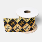 Ruban En Satin Carreau Fleur De Lis (Bobine)