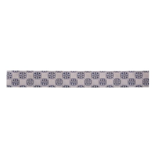 Ruban En Satin Carrelage Delft Bleu : Motif d'art néerlandais cla (Devant)