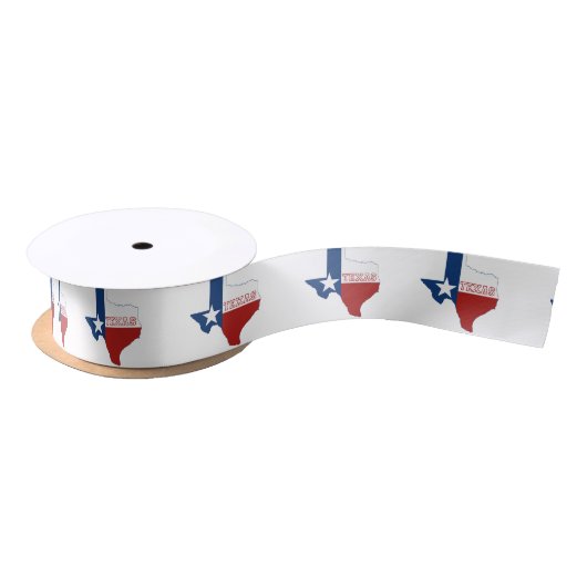 Ruban En Satin Carte Texas Formé Drapeau d'État Texan Lone Star T (Bobine)
