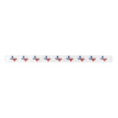 Ruban En Satin Carte Texas Formé Drapeau d'État Texan Lone Star T (Devant)