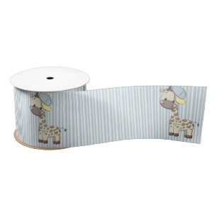 Ruban En Satin Cartoon personnalisé Baby Boy Giraffe Satin Ribbon