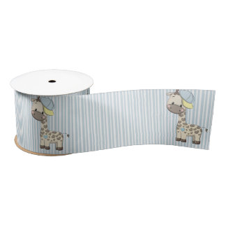 Ruban En Satin Cartoon personnalisé Baby Boy Giraffe Satin Ribbon
