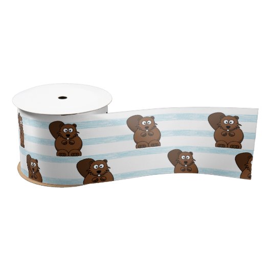 Ruban En Satin Castor sur bandes bleues (Bobine)
