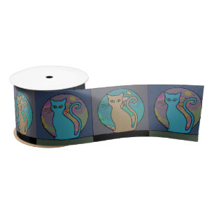 Ruban En Satin Cat Lady Multi Cats assis Thunder_Cove