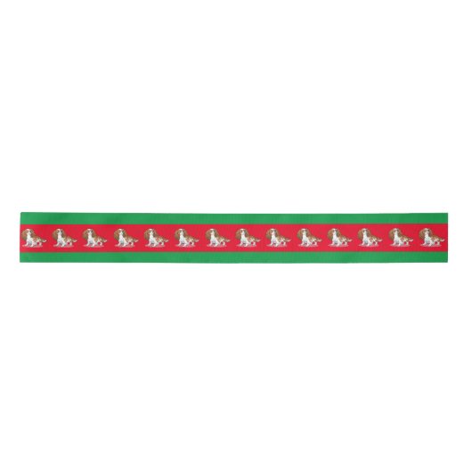 Ruban En Satin Cavalier King Charles Spaniel Dessin Chien rouge (Devant)