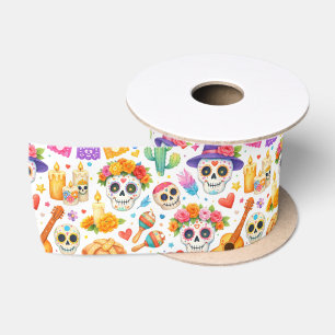 Ruban En Satin Célébration de la Fiesta Calavera