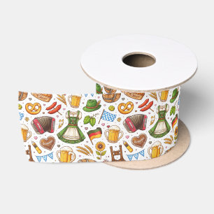 Ruban En Satin Célébration d'Oktoberfest Motif Sans Couture – Wra