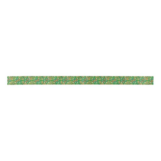 Ruban En Satin Celtic knot Irish Braid Pattern Green Pretty (Devant)
