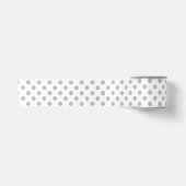 Ruban En Satin Cercles gris de pois de chrome (Devant)