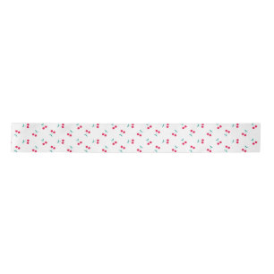 Ruban En Satin Cerise mignonne Cerises esthétiques Motif Blanc