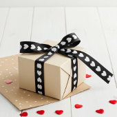 Ruban En Satin Chaîne de Coeurs en ruban noir et blanc