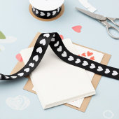 Ruban En Satin Chaîne de Coeurs en ruban noir et blanc