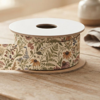 Ruban En Satin Charme Fleur de Campagne Rétro Cottagecore