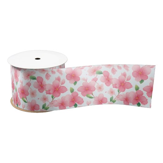 Ruban En Satin Charming Sakura Blossom pour les cadeaux et l'arti (Bobine)