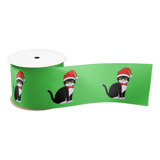 Ruban En Satin Chat de smoking dans Bowtie : à Noël 3" (Bobine)