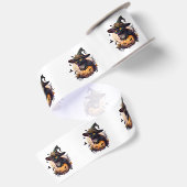 Ruban En Satin Chat de sorcière pour Halloween (Dos)