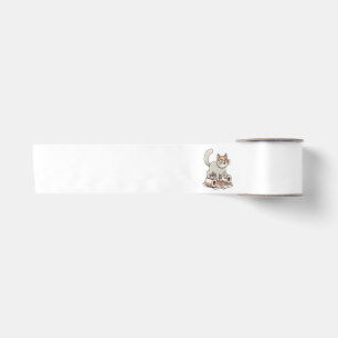 Ruban En Satin Chat Jouant avec du Papier Toilette
