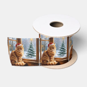 Ruban En Satin Chat roux de Noël