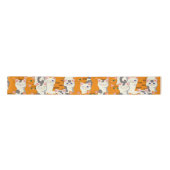 Ruban En Satin Chats blancs et gingembre motif yeux verts yeux bl (Devant)