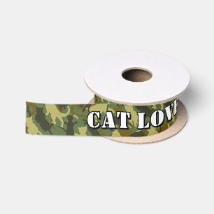 Ruban En Satin Chats Bois Camouflage Satin Ruban
