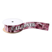 Ruban En Satin Chats Camouflage rose (Bobine)