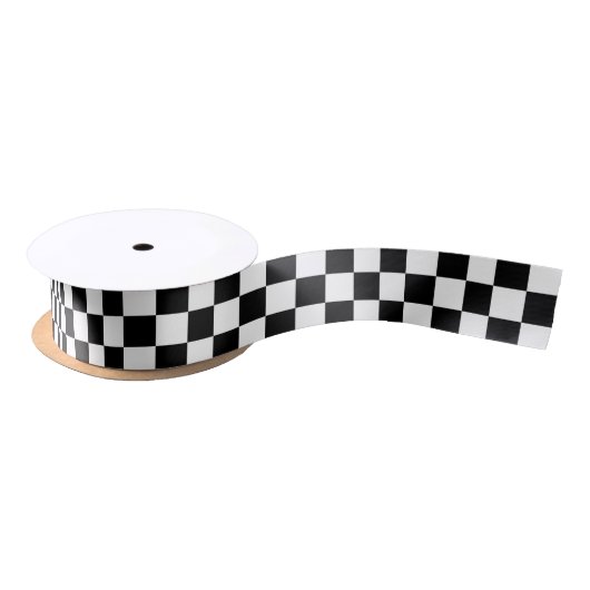 Ruban En Satin Checkered noir (Bobine)