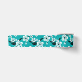 RUBAN EN SATIN CHERRY BLOSSOM - SAKURA (TURQUOISE) (Devant)