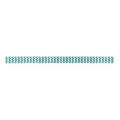 Ruban En Satin Chevron moderne Turquoise foncé et blanc (Devant)