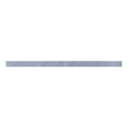 Ruban En Satin Chevron ZigZag Marine Bleu Argent Blanc (Devant)