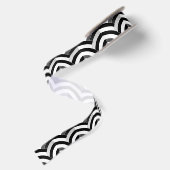 Ruban En Satin chevrons courbes noirs/blancs (Dos)