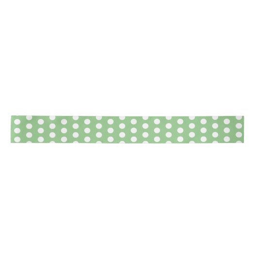 Ruban En Satin Chic Pois Pastel Vert clair et blanc (Devant)