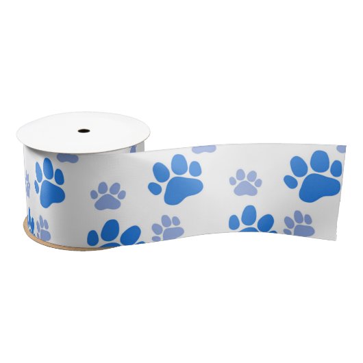 Ruban En Satin Chien Empreinte de patte Simple Amoureux des anima (Bobine)