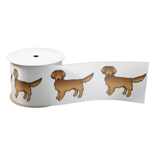 Ruban En Satin Chiens caricaturaux rouges Golden Retriever